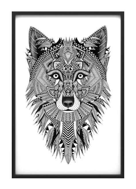 Grey Wolf Fox Coloring Page Art Zentangle Artwork