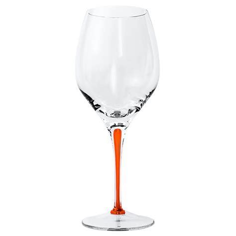 Orange Stem Crystal White Wine Glasses 15 Oz
