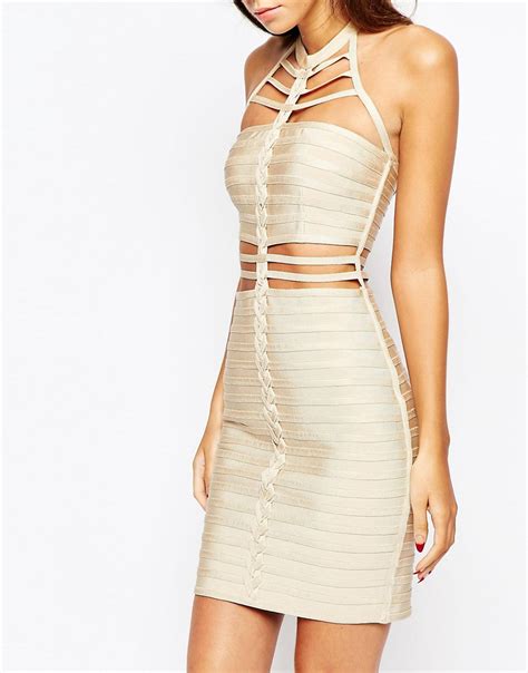 Wow Couture WOW Couture Cut Out Bandage Dress With Plait Front Detail