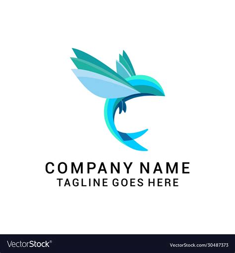 Abstract Flying Fish Gradient Logo Royalty Free Vector Image