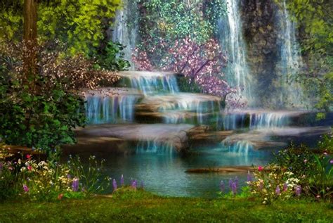 Magic Waterfall Waterfall Landscape Photography Backdrops