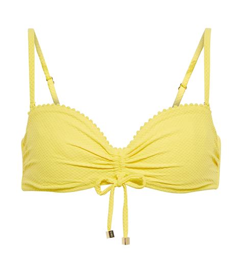 Antigua Bandeau Bikini Top In Yellow Heidi Klein Mytheresa