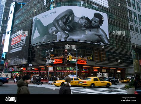A Calvin Klein Billboard In Times Square New York Features The Actress