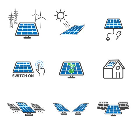 Solar Cell Icons Power And Energy Concept Illustration Vector