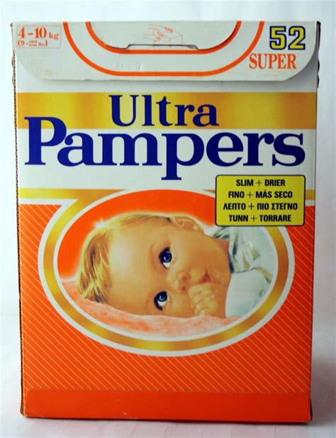 Rare Vintage 80s Ultra Pampers 4 10kg 9 22lbs 52x Super Plastic New