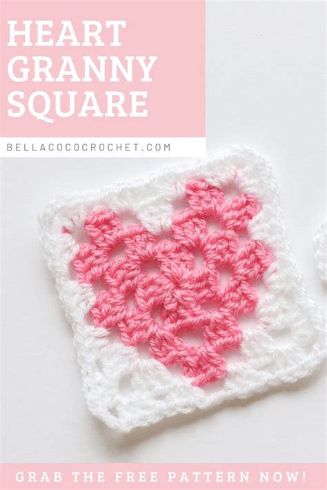Granny Square Heart Bella Coco Crochet Granny Square Crochet