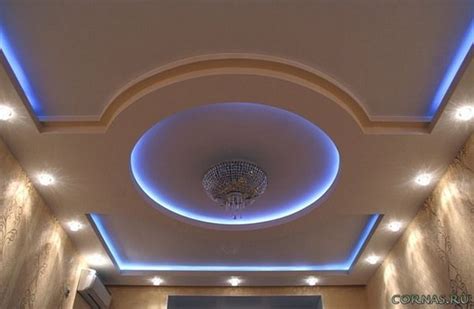 Потолок из гипсокартона — фото лучших, красивых конструкций | Потолочный светильник, Потолки ...
