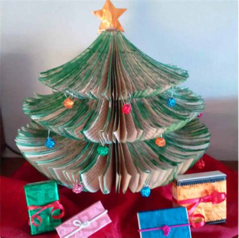 Tiny Space Upcycled Book Christmas Tree Recyclart