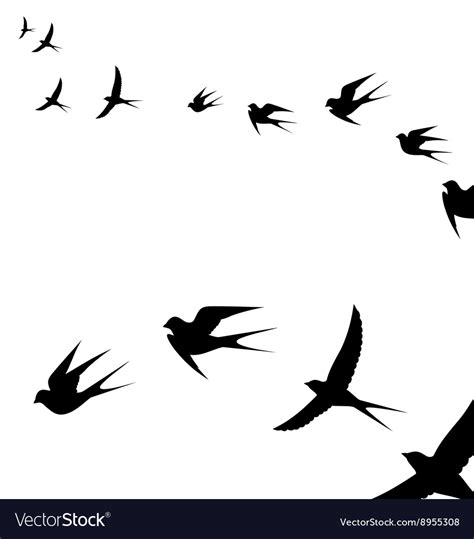 A Flock Of Flying Birds Royalty Free Vector Image