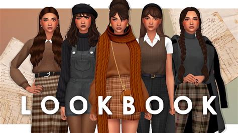Dark Academia Lookbook 🖤 Sims 4 Create A Sim Full Cc List Youtube