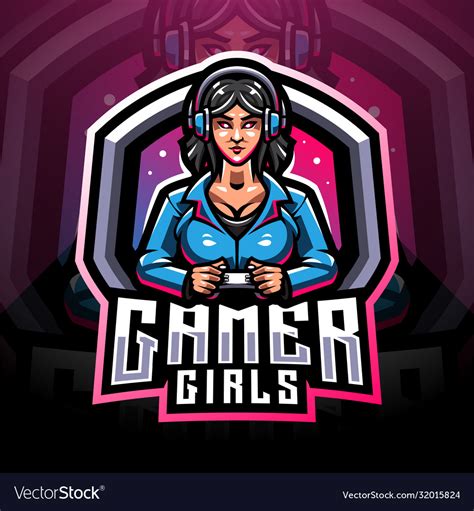 Gamer Girls Esport Mascot Logo Royalty Free Vector Image