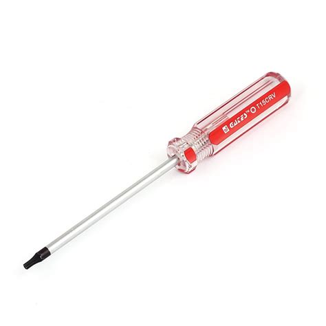 Clear Red Plastic Handle 3mm Tip T15 Magnetic Torx Security Screwdriver