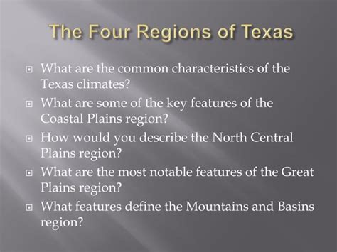 Ppt The Four Regions Of Texas Powerpoint Presentation Free Download