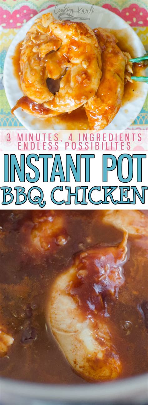 Rub chicken with one tablespoon of olive oil and sprinkle with salt and pepper. Instant Pot BBQ Chicken - Cooking With Karli