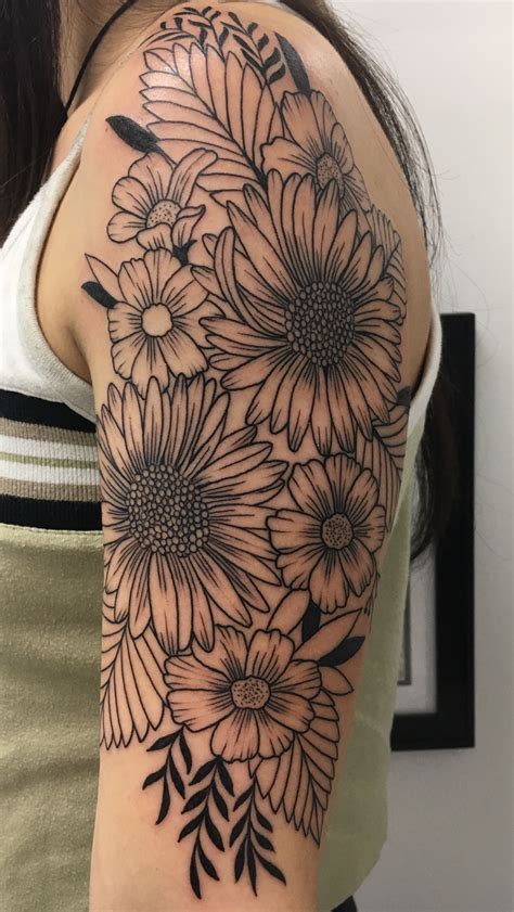 Number 4 Half Sleeve Wildflower Tattoo Took About 3 12 Hours Done