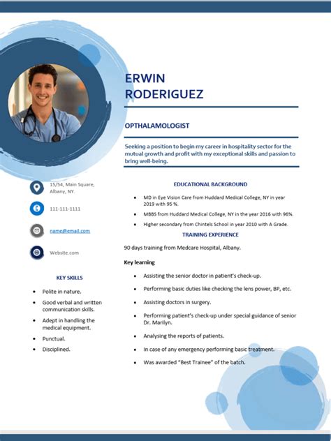 Making a great resume objective statement for a medical doctor role is not difficult. Medical Fellowship Medical Doctor Resume Format For Doctors