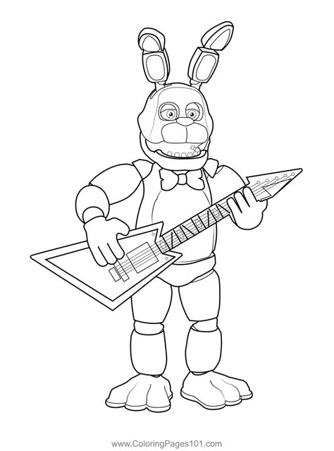 Bonnie The Rabbit Fnaf Coloring Page For Kids Free Five Nights At