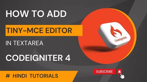 How To Add Tinymce Editor In Textarea Codeigniter Youtube