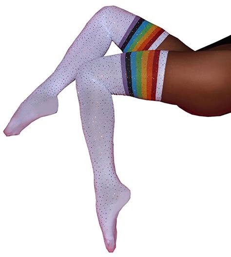 Sexy Night Club Socks Disco Dance Thigh Drilling Shiny Rhinestone Over Knee High Striped Socks