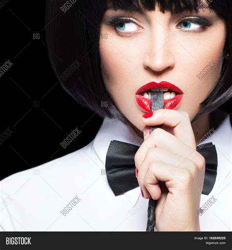 Sexy Woman Red Lips Image And Photo Free Trial Bigstock