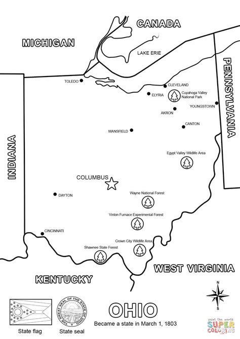 Ohio Map Coloring Page Free Printable Coloring Pages