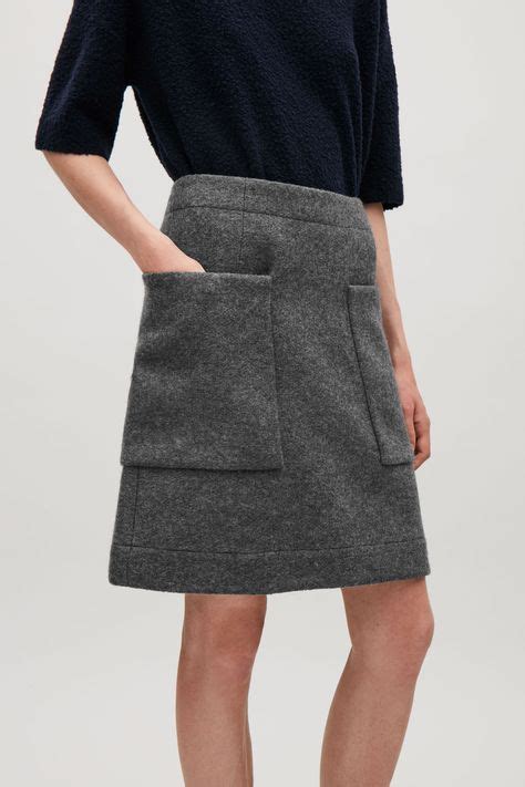 cos image 2 of short a line wool skirt in grey dark in 2019 wool skirts skirts short skirts