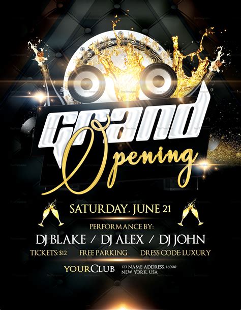 Club Grand Opening Flyer Template Flyer Template Flyer Grand Opening