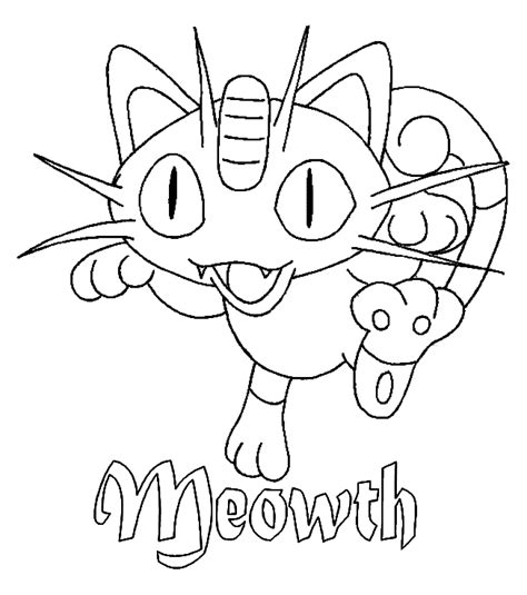 Pokemon Coloring Page Meowth Coloring Pics Coloring Home