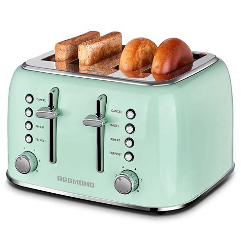 Buy Redmond Toaster 4 Slice Retro Stainless Steel Toaster With Extra