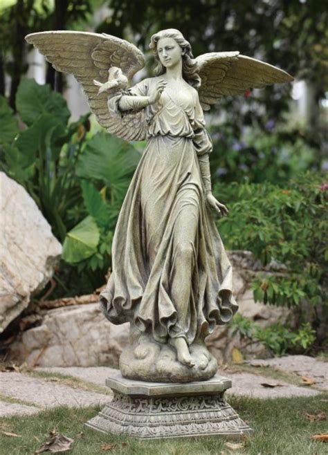 Angel On Pedestal Garden Statue 465