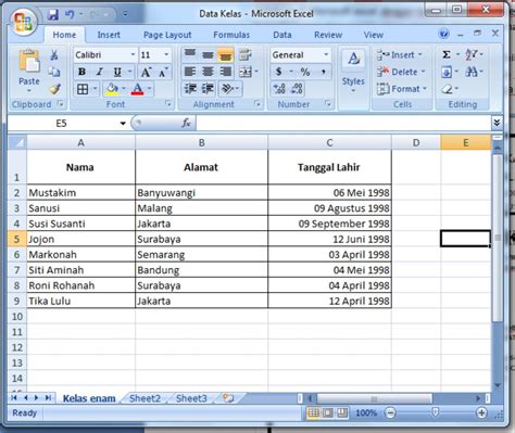Langkah 1: Salin data Excel ke Word