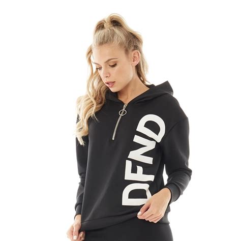 Buy Dfnd London Womens Lana Hoodie Black White