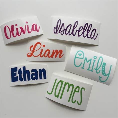 Personalized Name Decal Vinyl Name Sticker Name Label Etsy