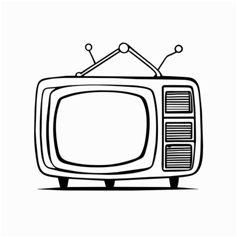 Premium Vector Retro Vintage Old Television Tv Hand Drawn Cartoon