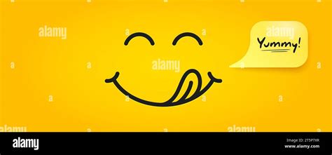 yummy smile emoticon with tongue lick mouth tasty food eating emoji face delicious cartoon