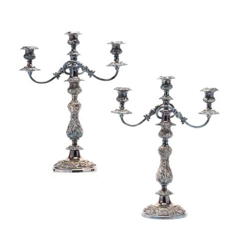 A Pair Of Rococo Revival Sheffield Plate Candelabra Lot 1192 Fashion