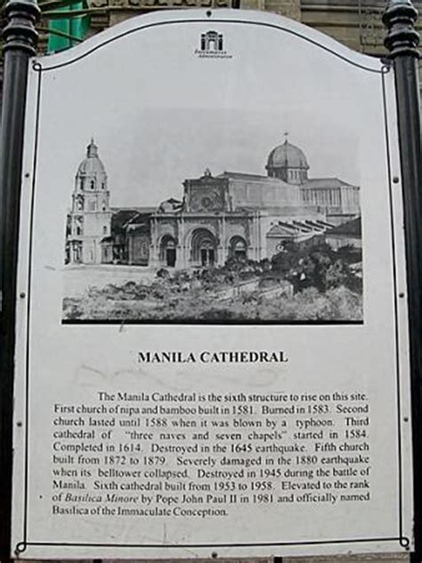 It again toppled by another earthquake which shook manila in 1645. Manila Cathedral - Manila