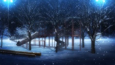 Winter Night Anime Wallpapers Wallpaper Cave