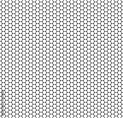 Seamless Monochrome Hexagonal Grid Pattern Of Circles Simple Black
