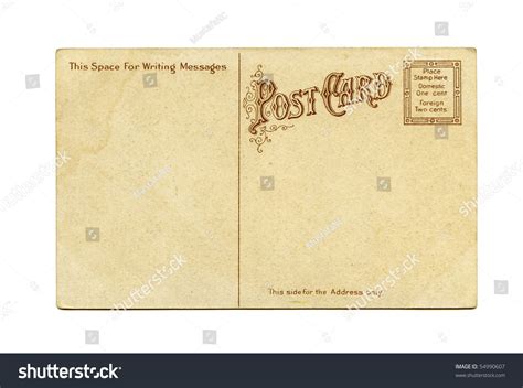 Antique Postcard Back Stock Photo 54990607 Shutterstock