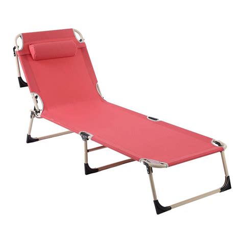 Your folding lawn chair will also do nicely in your backyard. HERCHR Portable Folding Outdoor Camping Lounge Beach ...