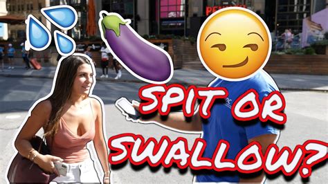 spit or swallow💦🍆 public interview youtube