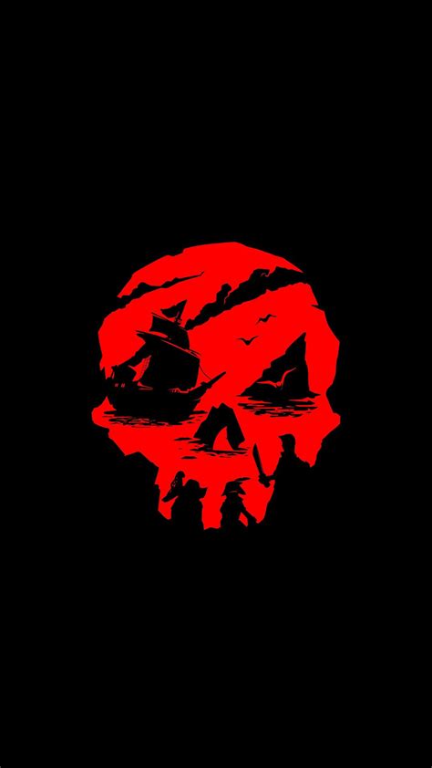 Sea of Thieves, Video game, red skull, art, 1080x1920 wallpaper | Sea