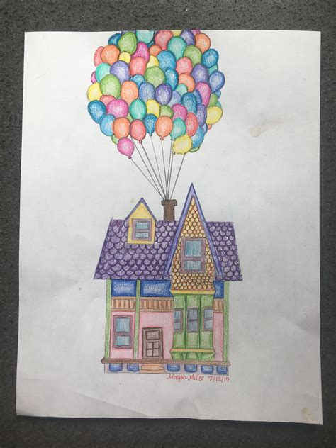 Sketchdrawing Of House From Up Word Drawings Disney Art Drawings