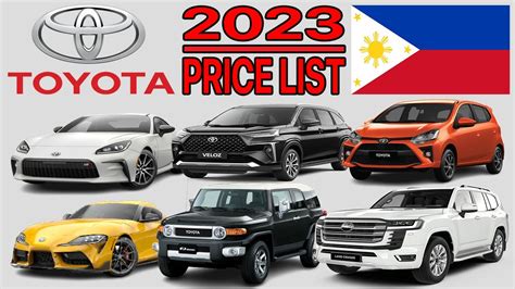 Toyota Price List In Philippines 2023 Youtube