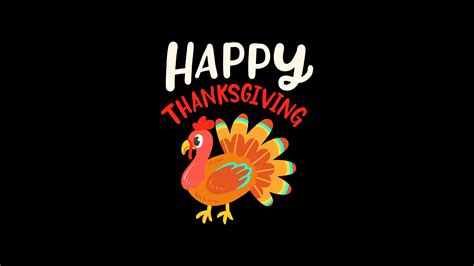 Happy Thanksgiving Letters Turkey In Black Background 4k 5k Hd