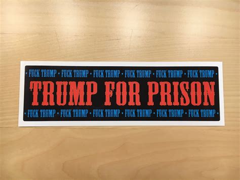 Trump For Prison Bumper Sticker Decal Anti Trump Etsy Ireland