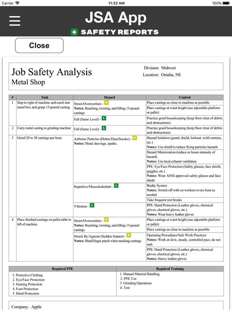 Job Safety Analysis Guideline Form Jsa Job Title Page My XXX Hot Girl