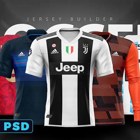 Hand crafted photoshop mockup template. Football, Soccer jersey builder template V.2 - Sports ...