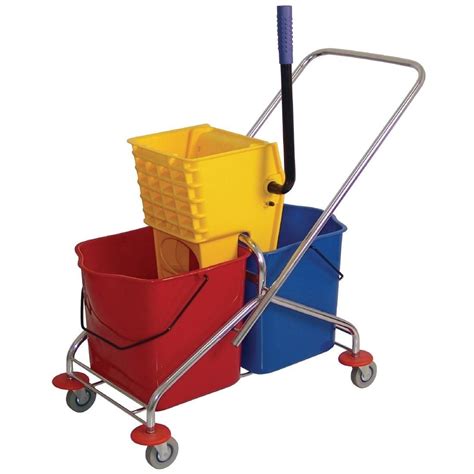 Dual Bucket Mop Wringer with Frame - (2 x 23Ltr Buckets)